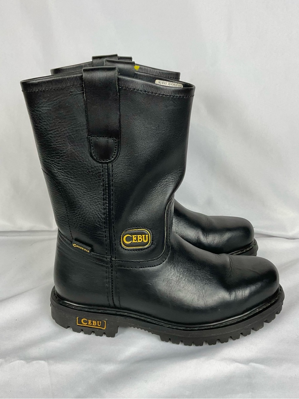 Cebu Safety Toe Leather Work Boots Oull On Men's Sz 6.5 Black Mexico